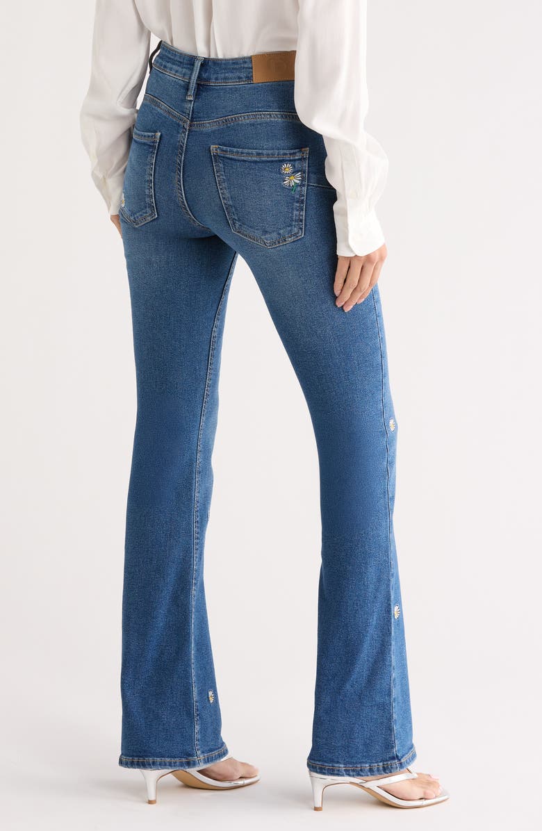 Desigual Floral Embroidered Flare Leg Jeans, Alternate, color,