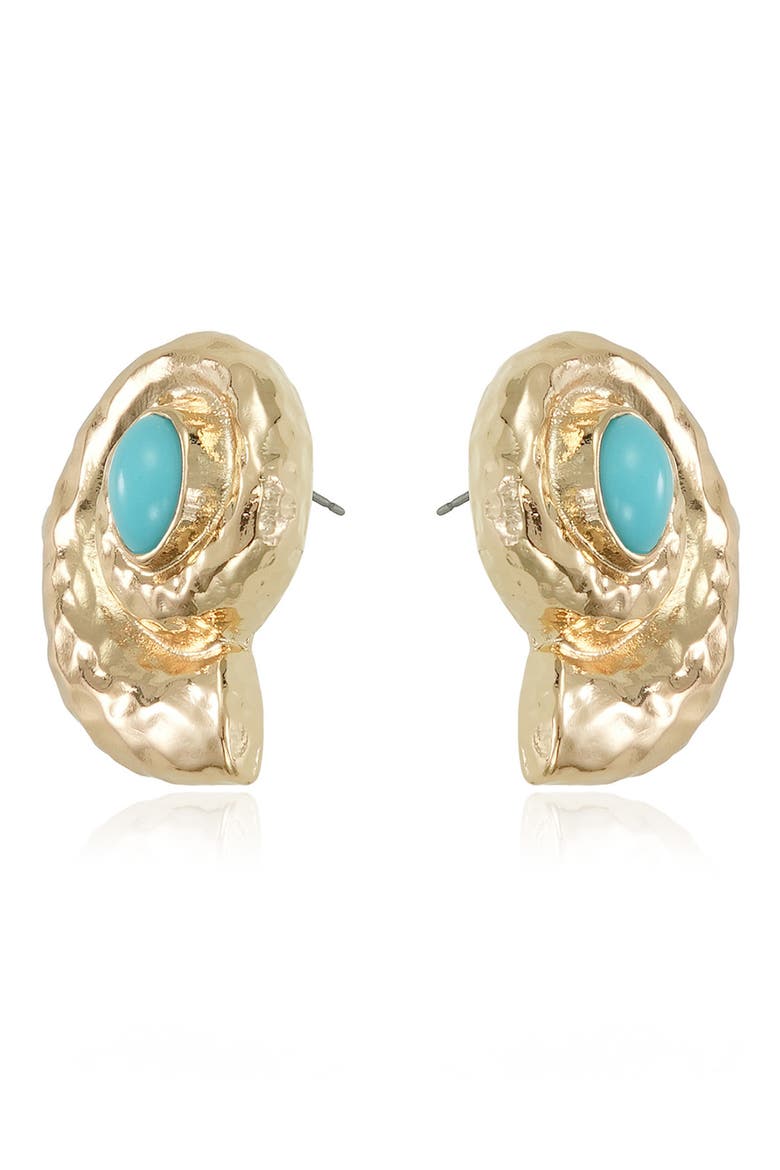 Reconstituted Turquoise Conch Shell Stud Earrings, Alternate, color, TURQUOISE