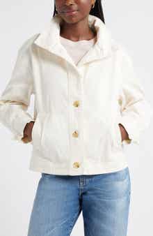 Caslon® Cotton Stretch Twill Swing Jacket