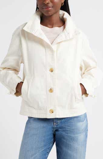 Caslon® Cotton Stretch Twill Swing Jacket