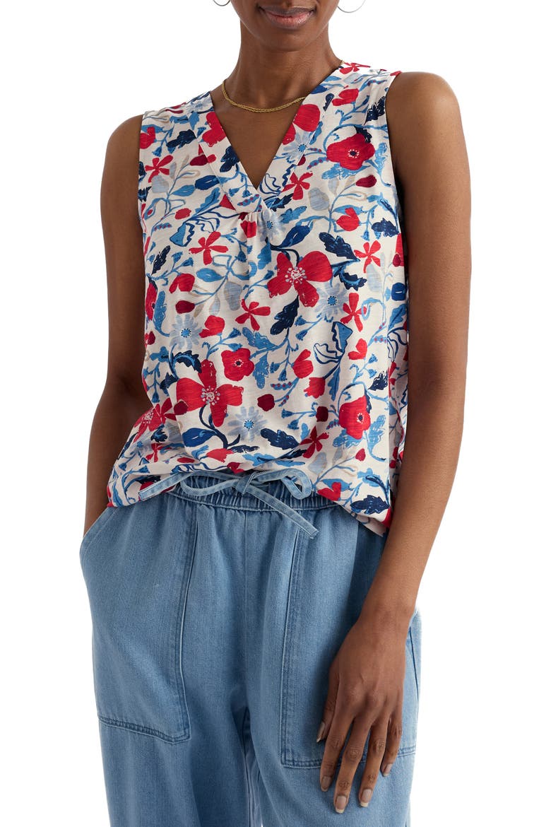 Achilla Floral Tank, Main, color, WINDING MEADOW CHALK