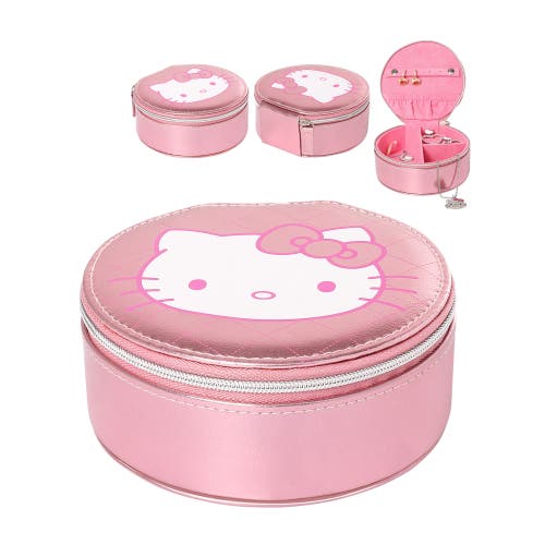 Hello Kitty Round Zip Around Jewelry Travel Storage In Pink