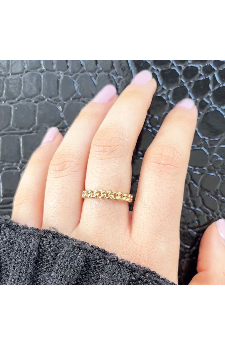The Lovery Fine Jewelry Curb Link Ring, Alternate, color, Yellow Gold