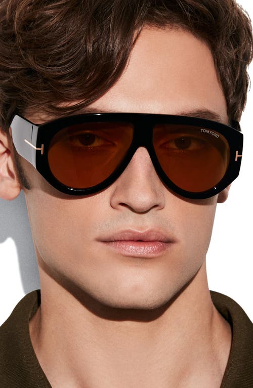 Tom Ford Bronson 60mm Gradient Pilot Sunglasses In Animal Print
