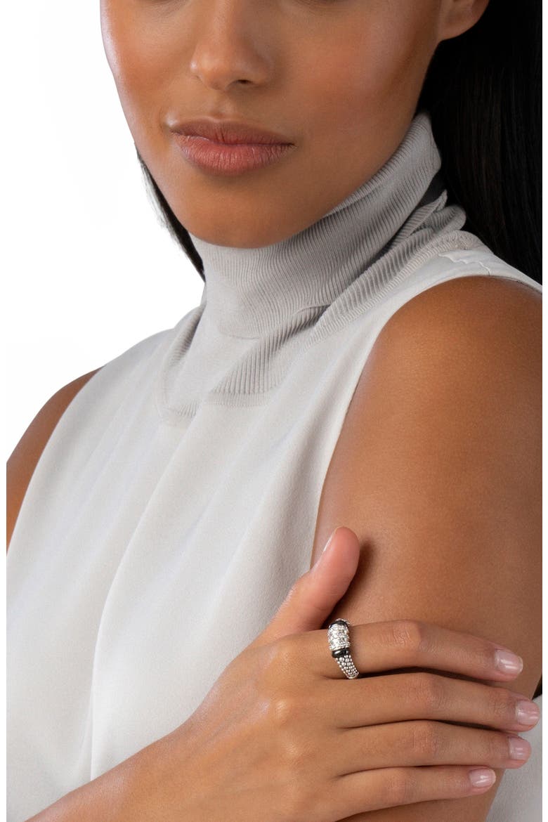 Black Caviar Diamond Ring, Alternate, color, SILVER