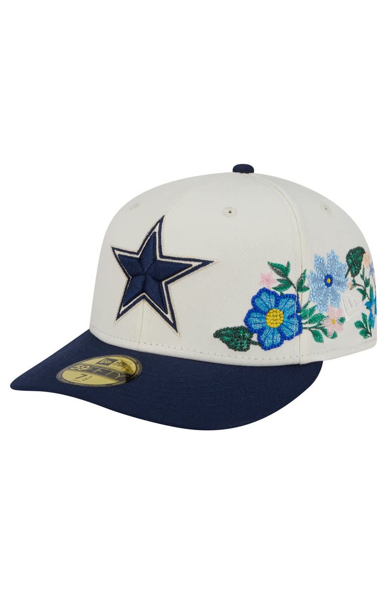 New Era Men's New Era Cream/Navy Dallas Cowboys Tonal Florals 59FIFTY Fitted Hat, Main, color, Cream