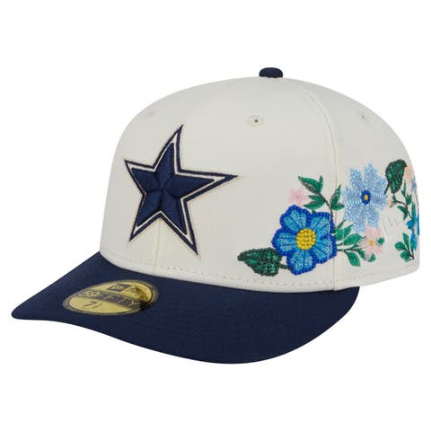 Men's New Era Cream/Navy Dallas Cowboys Tonal Florals 59FIFTY Fitted Hat