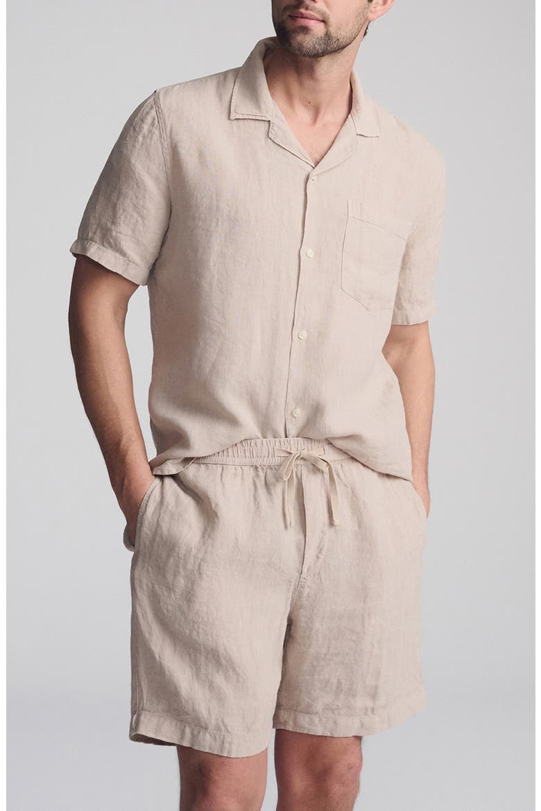 Linen Camp Shirt, Alternate, color, SAND