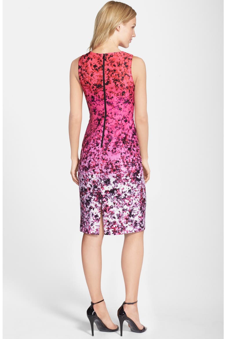 Ombré Floral Print Sleeveless Sheath Dress, Alternate, color, PINK