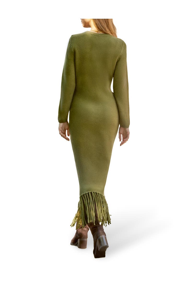 Ro&Zo Applique Knit Maxi Dress, Alternate, color, Khaki