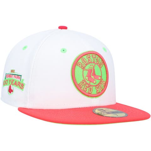 Men's New Era White/Coral Boston Red Sox  Fenway Park 100th Anniversary  Strawberry Lolli 59FIFTY Fitted Hat