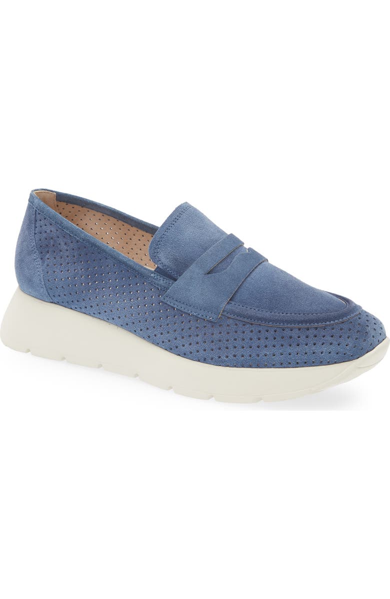 Paul Green Alexa Platform Loafer, Main, color, Lake Soft Suede