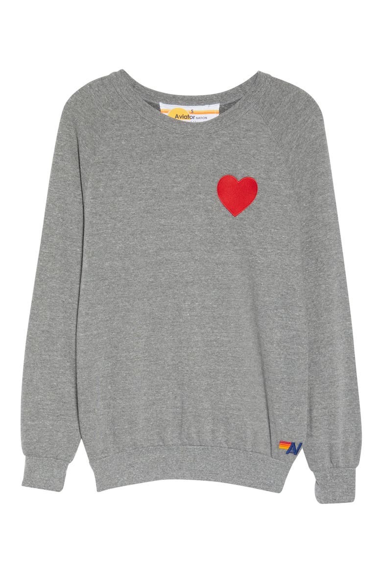 Heart Sweatshirt, Alternate, color, HEATHER GREY