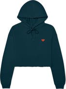 Dalix Pixel Heart Cropped Hoodie