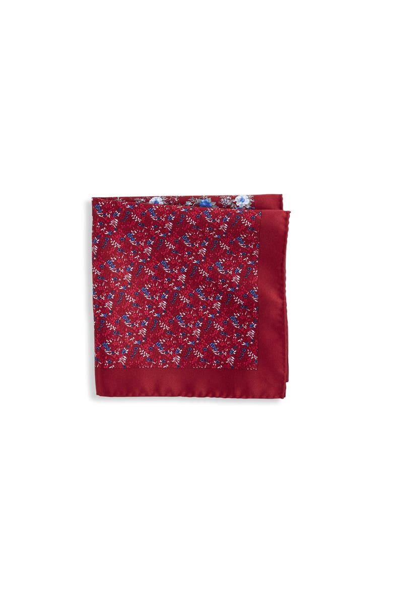 Big & Tall Multi Floral Pocket Square, Main, color, BURGUNDY