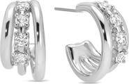 Ettika Mini Gleam Cubic Zirconia Hoop Earrings