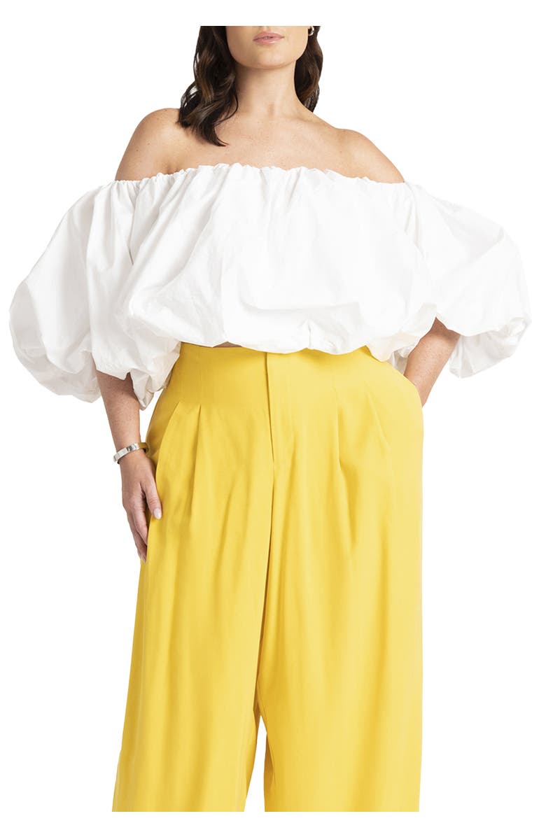 ELOQUII Bubble Top, Main, color, Powder White