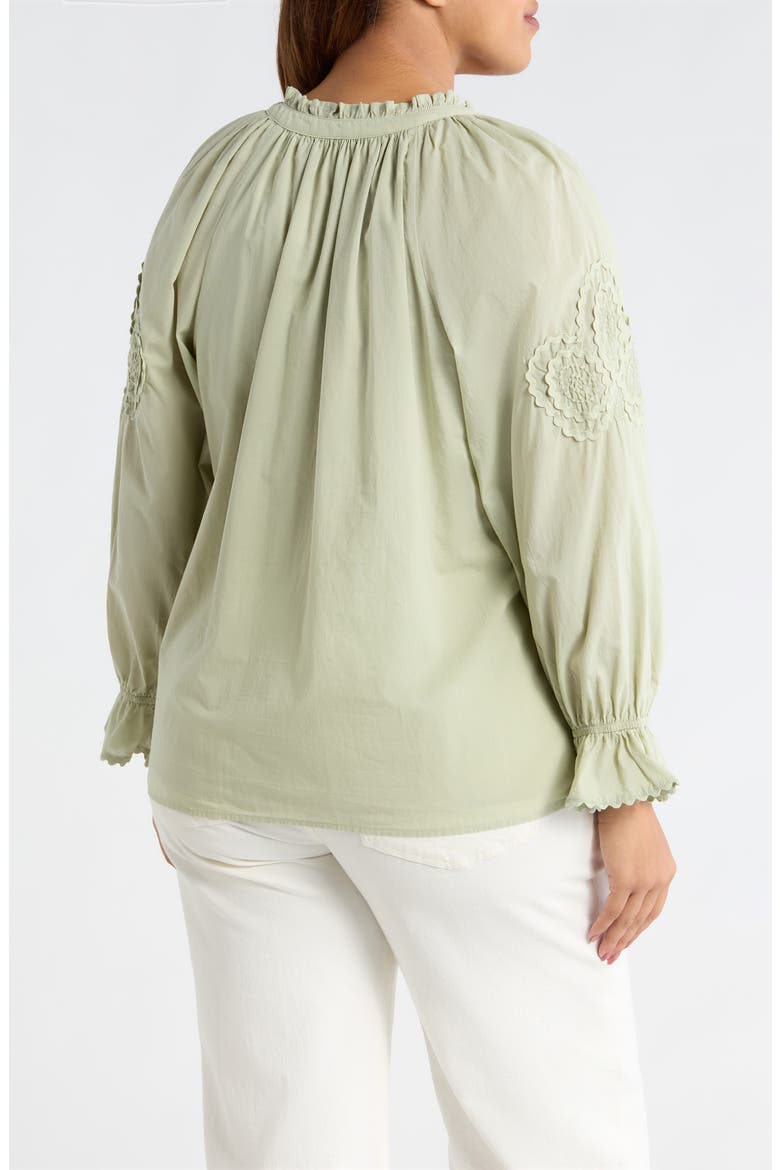 Rickrack Front Button Cotton Top, Alternate, color, MATCHA