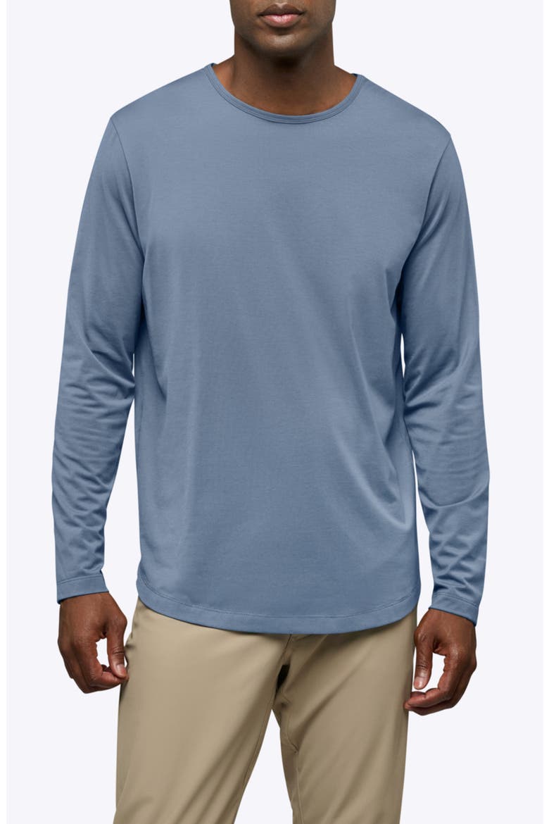 AO Curved Hem Long Sleeve T-Shirt, Main, color, CADET BLUE