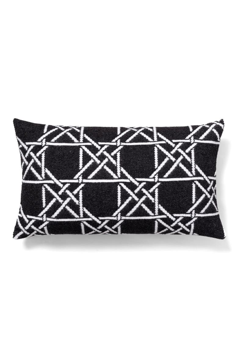 Lattice Work Decorative Throw Pillow, Main, color, BLACK