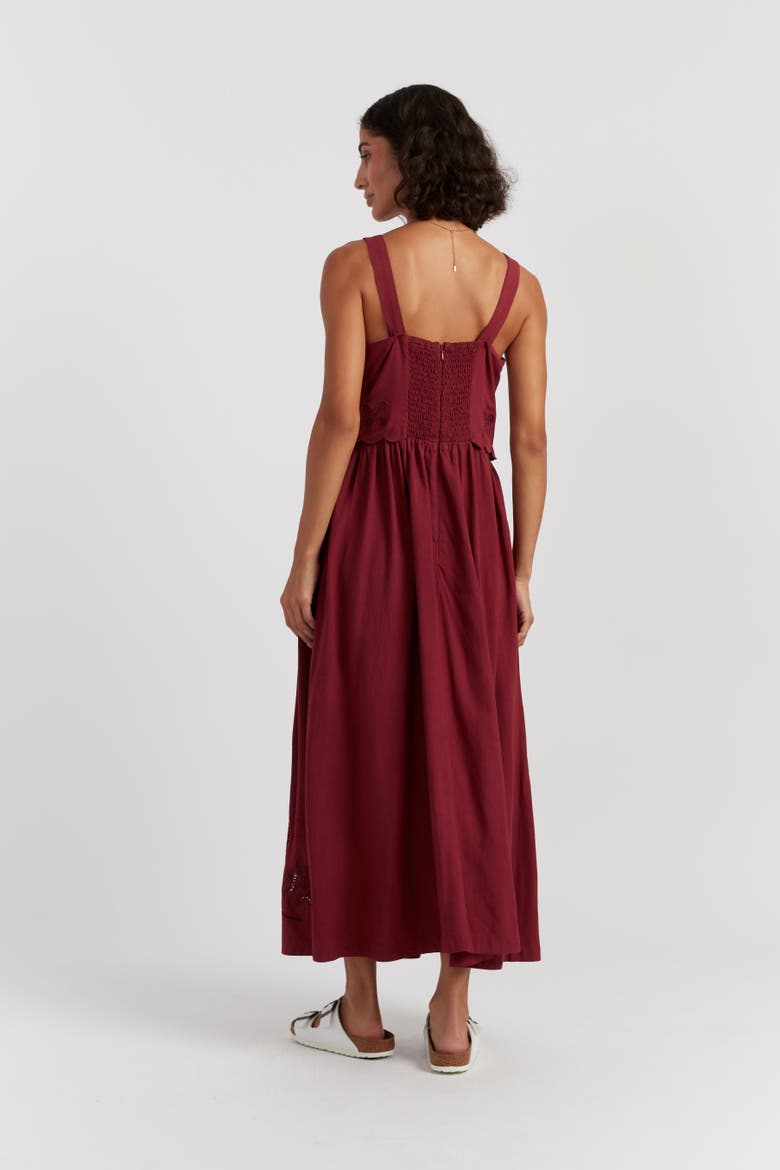 Sienna Linen-Blend Broderie Summer Dress, Alternate, color, Sienna