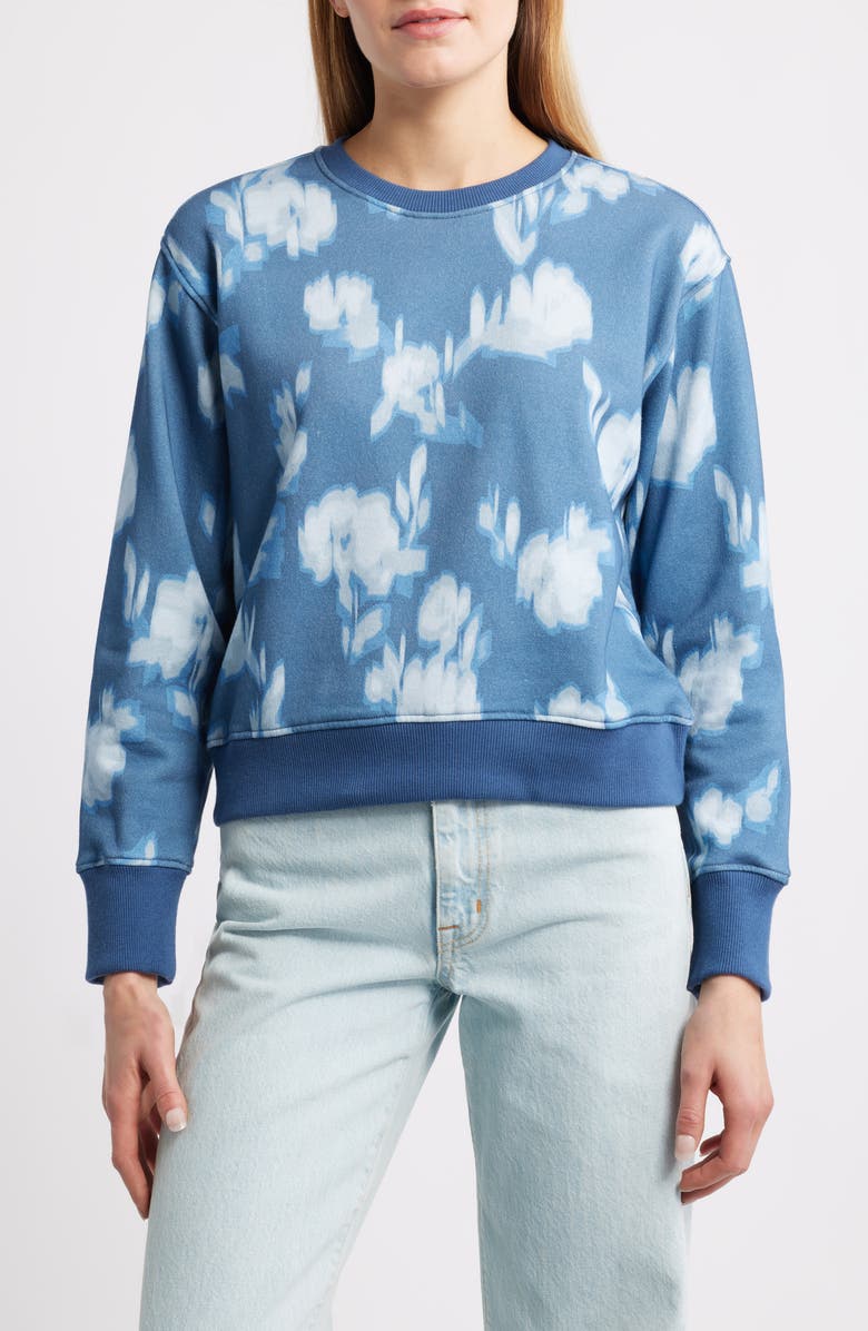 CITY BLUES Classic Print Sweatshirt, Main, color, Cadet Blue