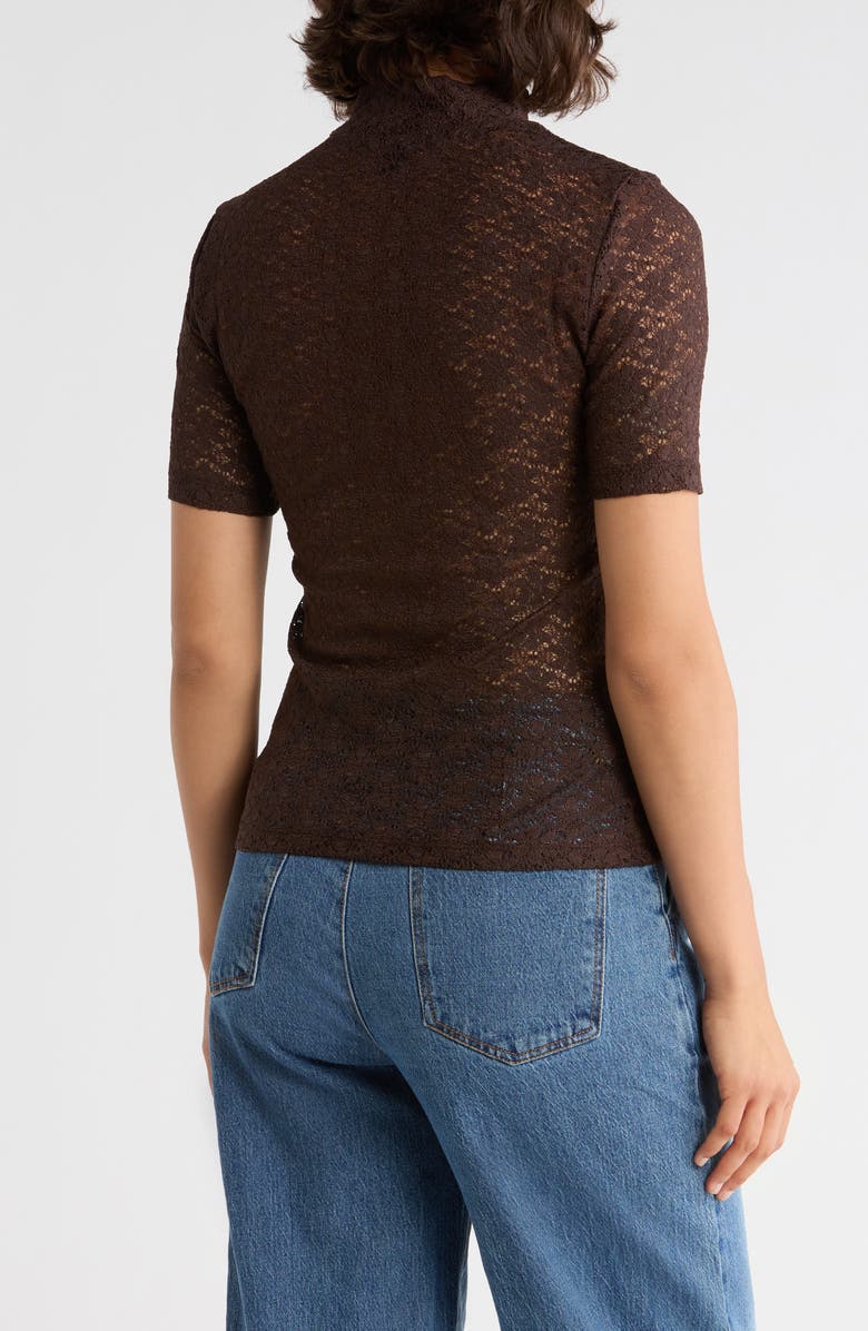 Sanctuary Mock Neck Lace Top, Alternate, color, Chip