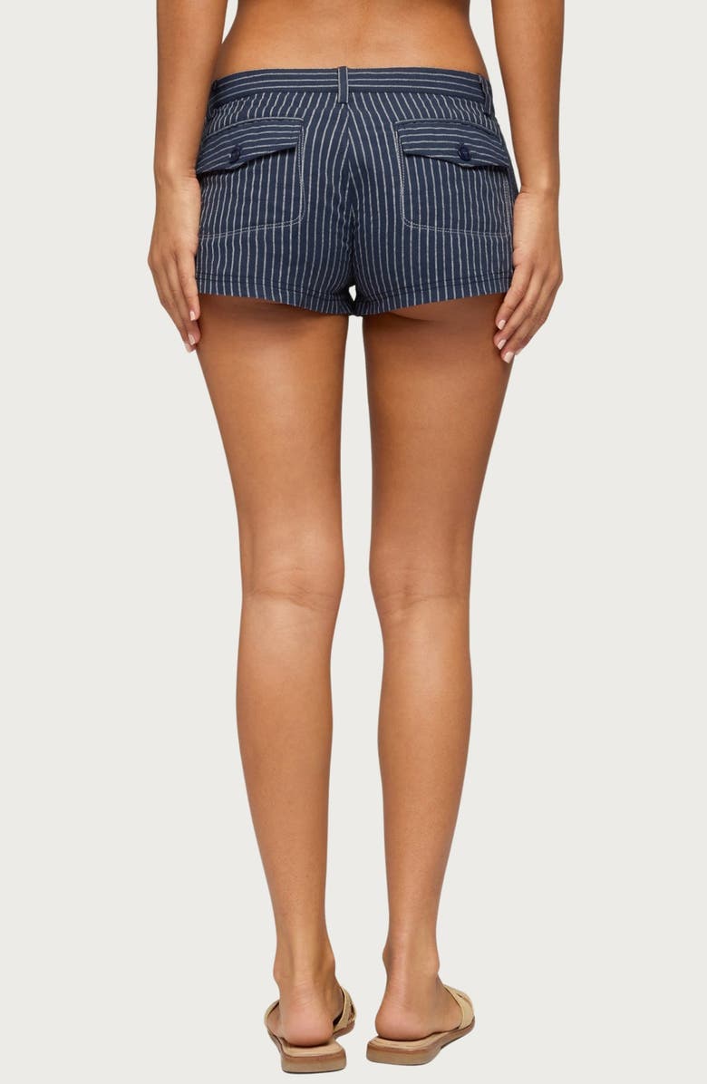 EDIKTED Lina Pinstripe Micro Shorts, Alternate, color, 