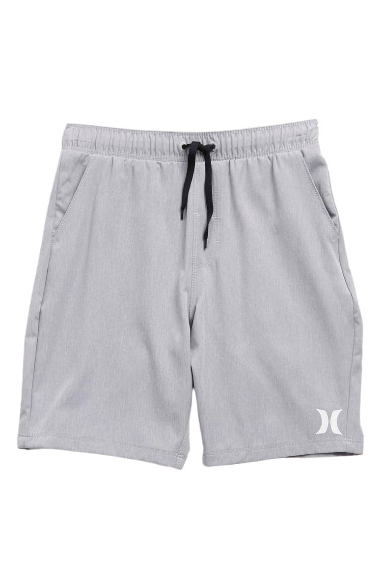 Hurley Kids' Stretch Heathered Hybrid Shorts, Main, color, 