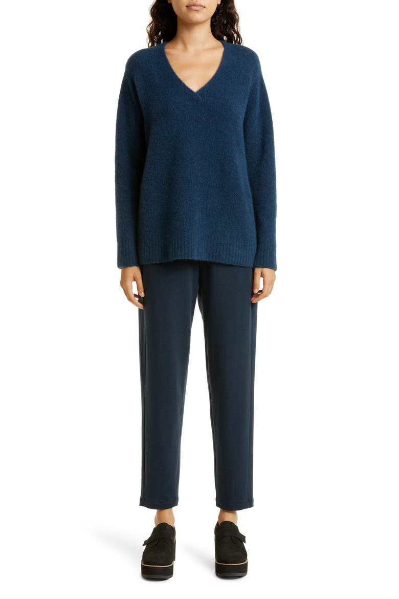 Slouch Fleece Ankle Pants, Alternate, color, DEEP ADRIATIC