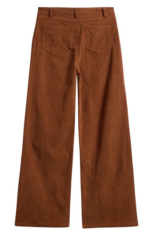 Tractr Kids' Wide Leg Corduroy Pants In Brown