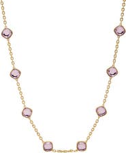 BY ADINA EDEN Colored CZ Square Bezel Necklace
