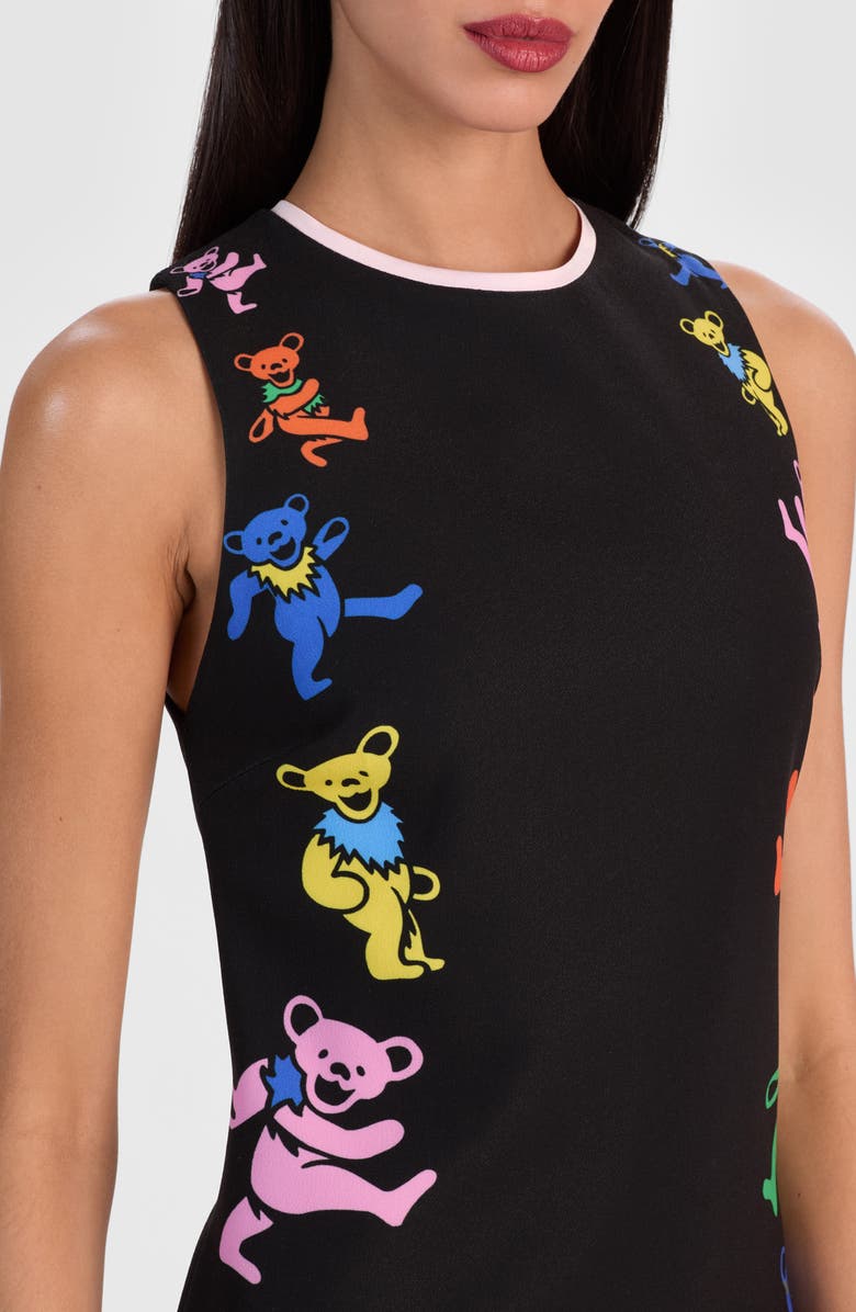 Alice + Olivia x Grateful Dead Clyde Fitted Sheath Minidress, Alternate, color, Grateful Bears Black