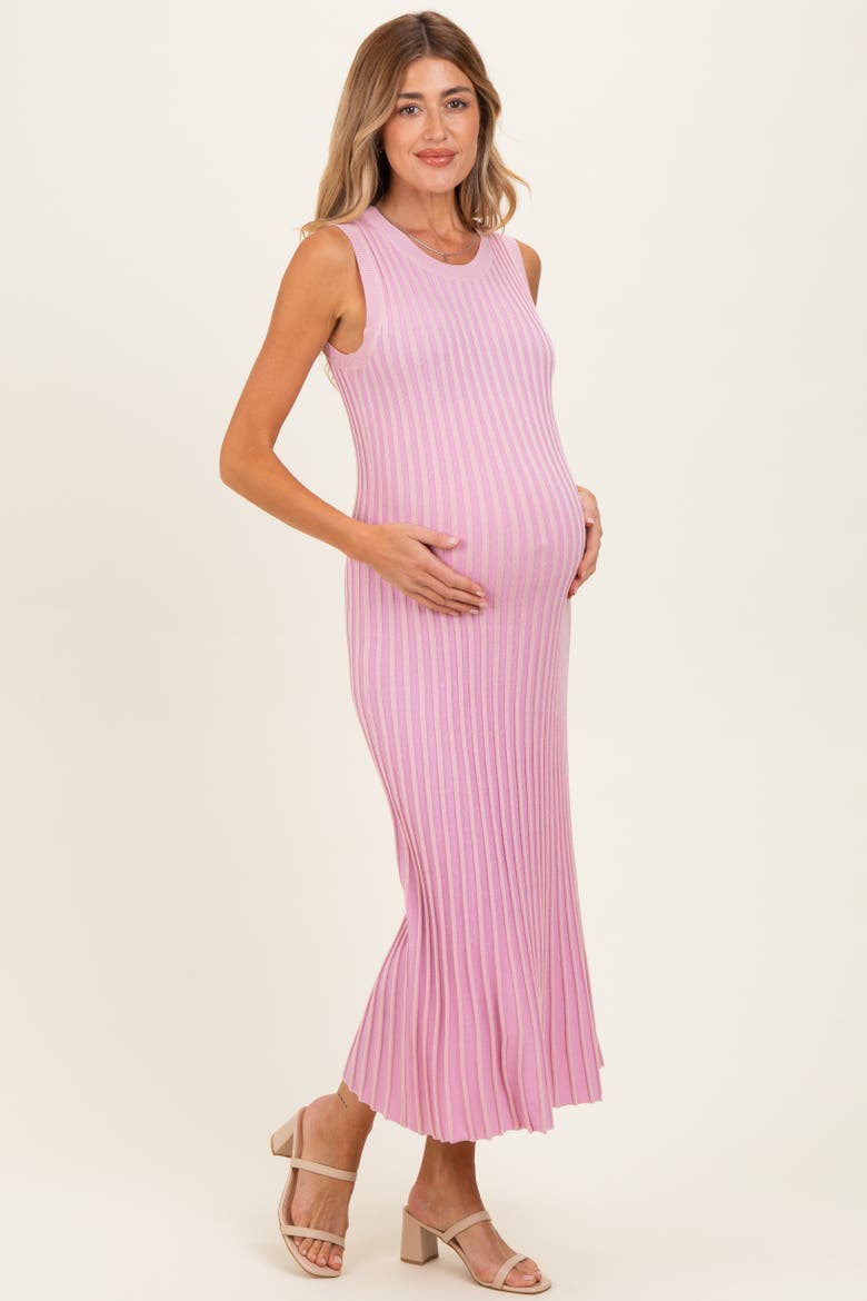 Ribbed Knit Sleeveless Maxi Dress, Alternate, color, Pink