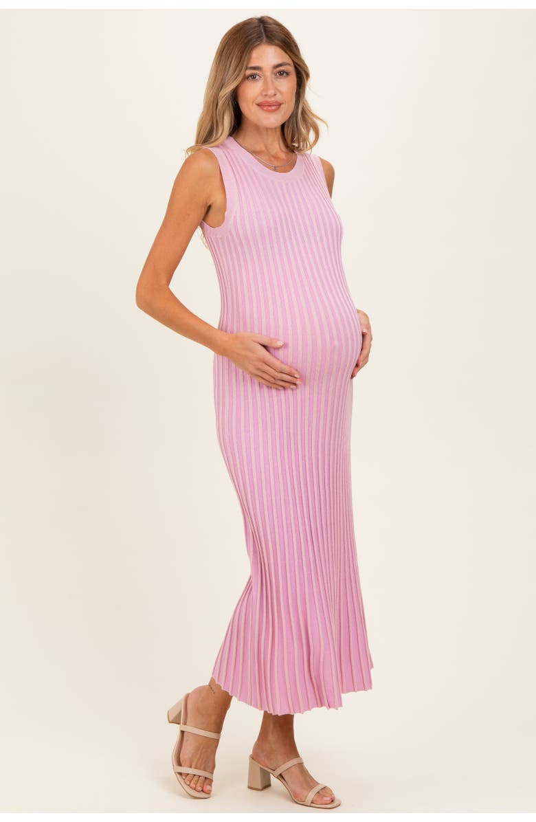 PinkBlush Ribbed Knit Sleeveless Maxi Dress, Alternate, color, Pink