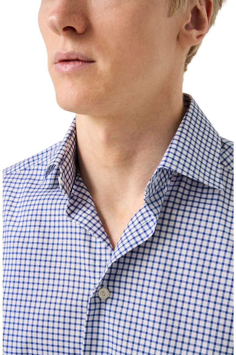 Slim Fit Check Cotton Dress Shirt, Alternate, color, MEDIUM BLUE