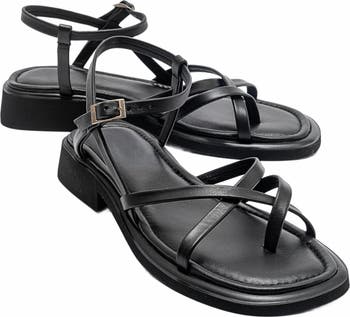 Antas Strappy Leather Flat Sandals