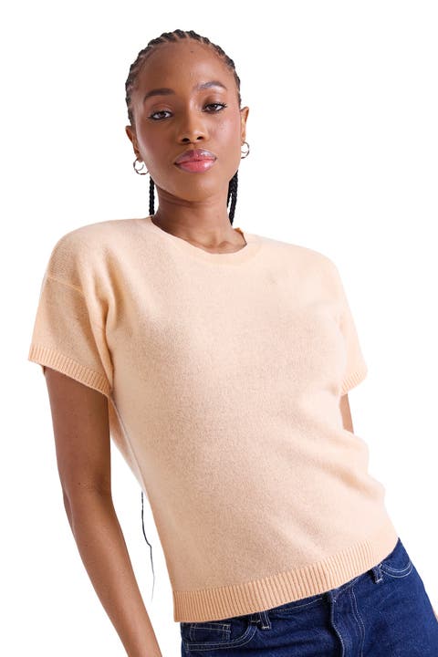Esme Short Sleeve 100% Cashmere Top
