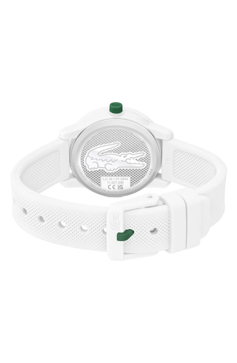 Lacoste Kids' 12.12 Silicone Strap Watch, 33mm, Alternate, color, White