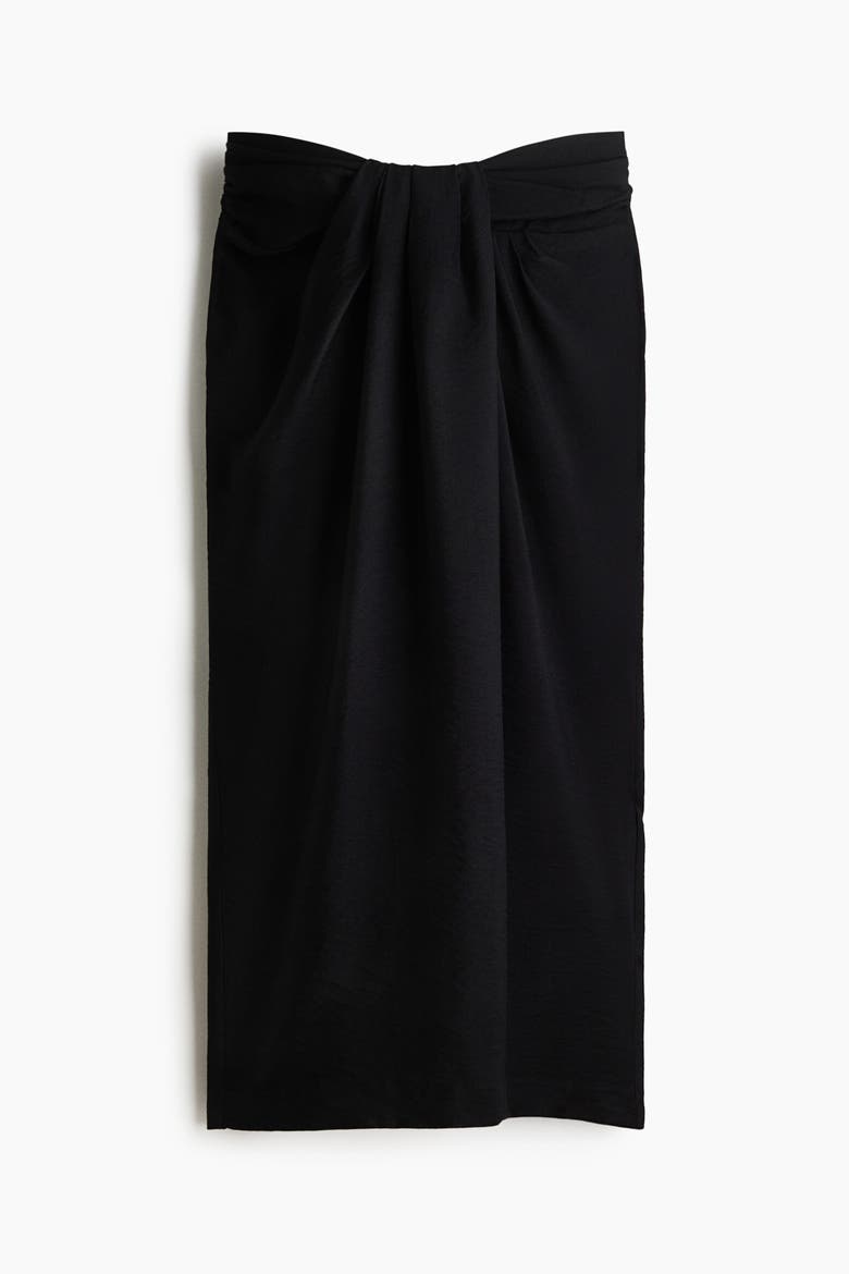 Twist-detail Skirt, Alternate, color, Black