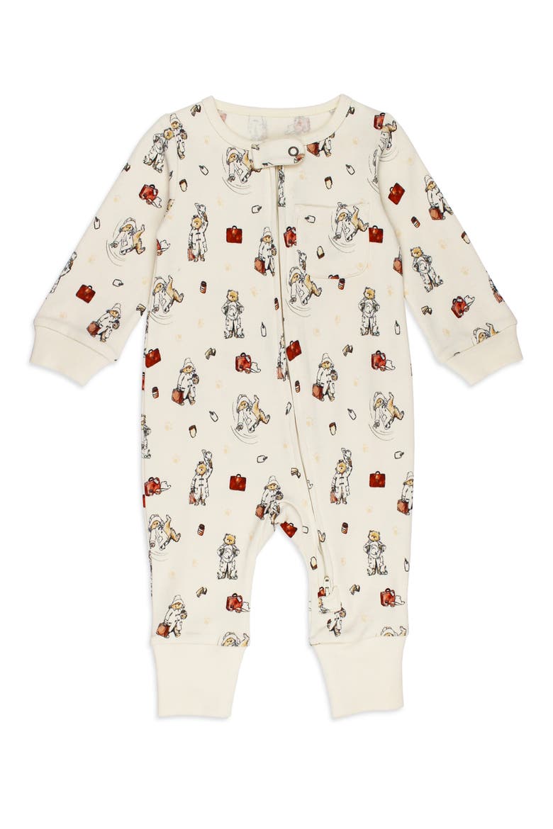 Adventure Paddington Organic Cotton Zip Romper, Main, color, ADVENTURE PADDINGTON