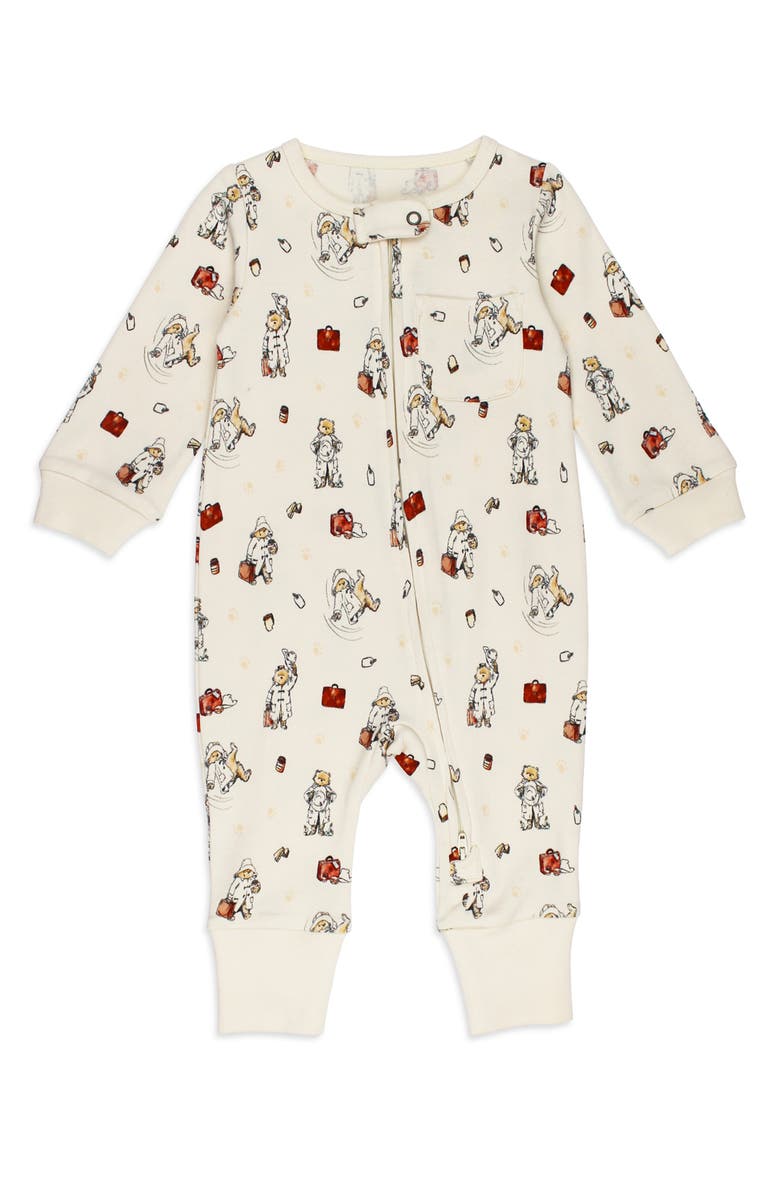 L'ovedbaby Adventure Paddington Organic Cotton Zip Romper, Main, color, Adventure Paddington