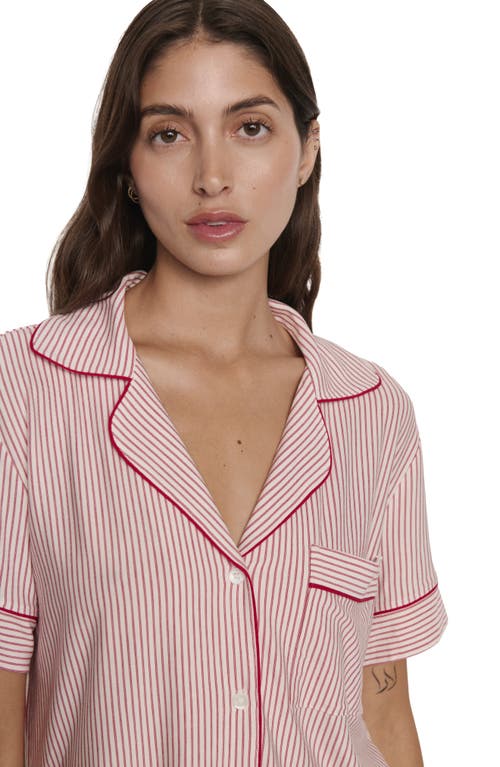 Eberjey Gisele Printed Relaxed Jersey Knit Short Pajamas In Pink