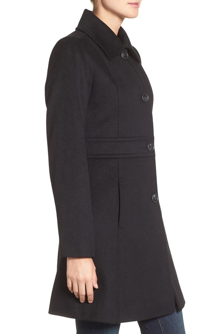 Wool Blend Walking Coat, Alternate, color, BLACK