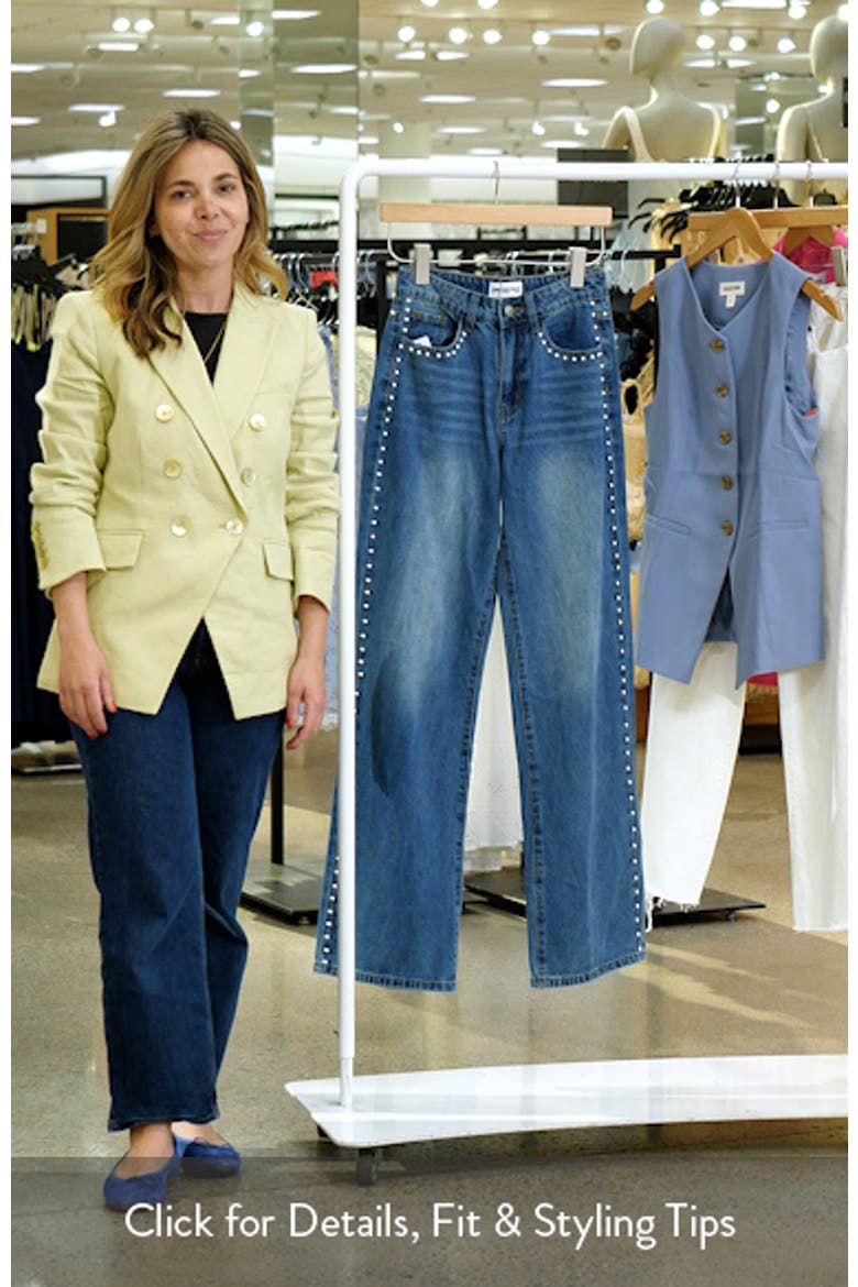 Saving Up Studded Straight Leg Jeans video