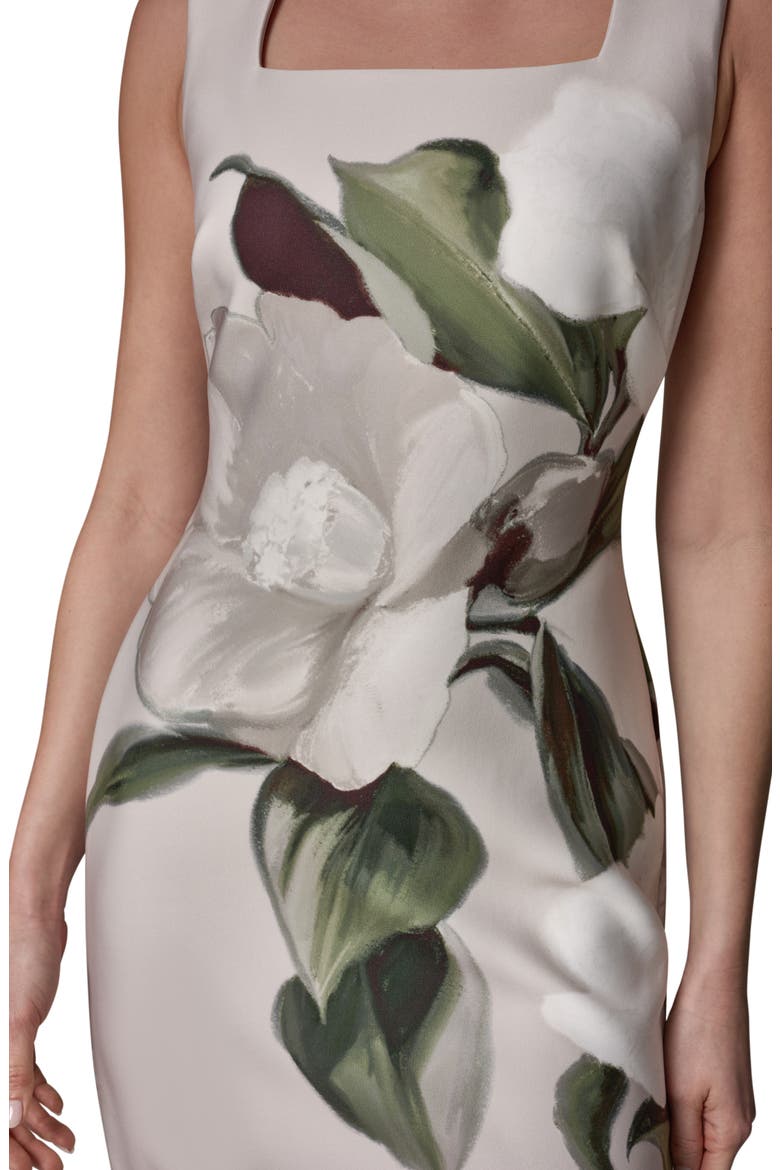 Floral Print Sheath Dress, Alternate, color, SISAL MULT