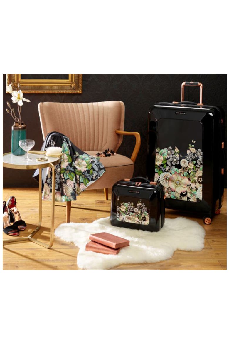 Gem Garden Vanity Case, Alternate, color, BLACK