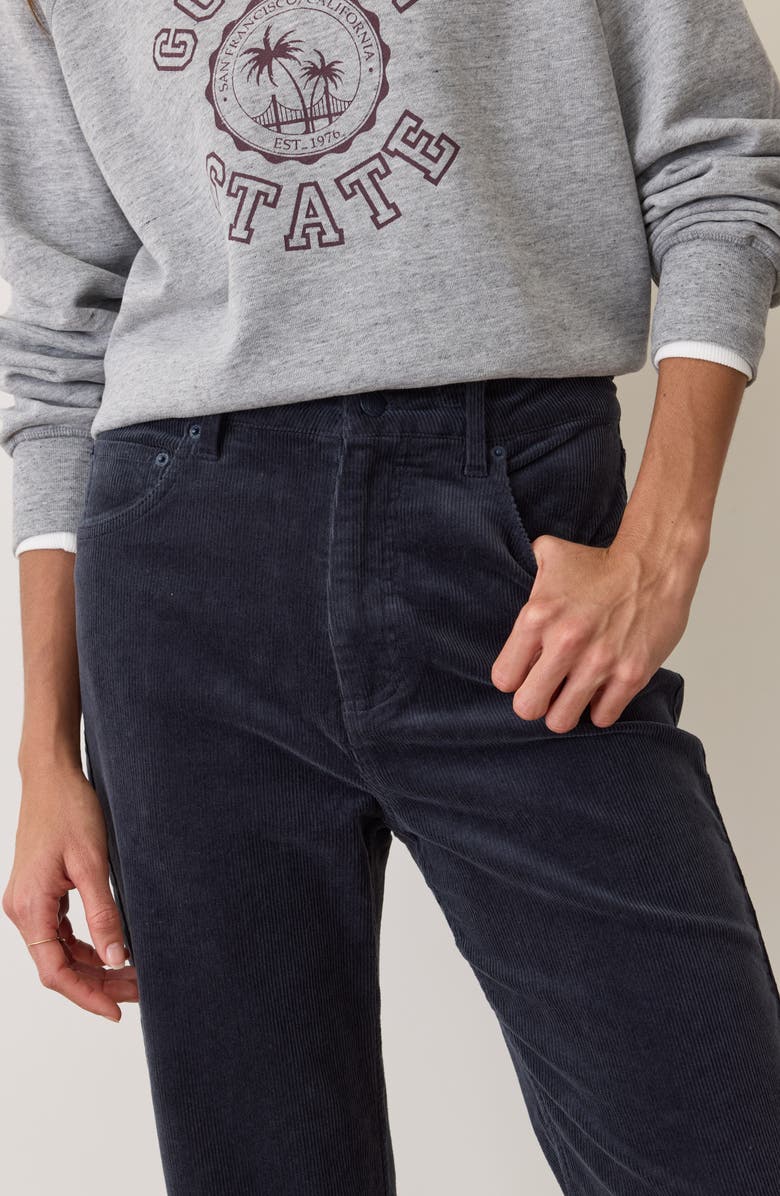 Marine Layer Charlie Corduroy Ankle Straight Leg Pants, Alternate, color, Navy