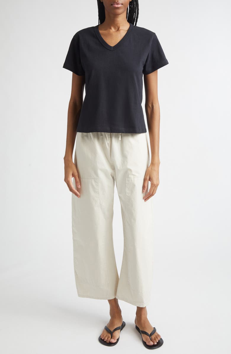 LESET Margo V-Neck Cotton T-Shirt, Alternate, color, Black