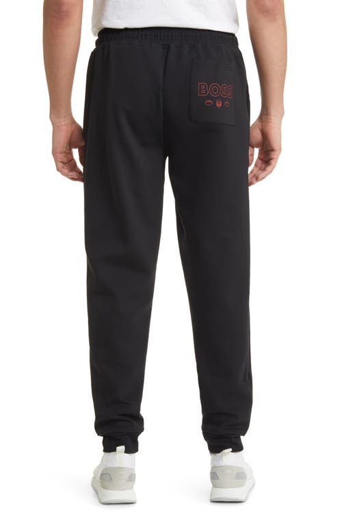 Shop Hugo Boss Boss X Nfl Cotton Blend Joggers In Kansas City Chiefs Black